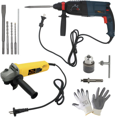 Hillgrove HGCM1039M2 26mm Hammer Impact Drill Machine Forward/Reverse Rotation with 100MM Angle Grinder,Drill Chunk(13mm) for Making Holes in Metal/Wood/Concrete HMC32 Hammer Drill(26 mm Chuck Size, 1200 W)
