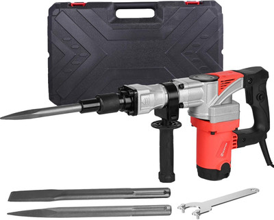Sceptre 7Kg Demolition Hammer 1250W 2000 RPM Concrete Breaker 1250W 2000 RPM Concrete Breaker with 2pcs Flat and Bull Point Chisel Bits & Case Hammer Drill(48 mm Chuck Size, 1250 W)