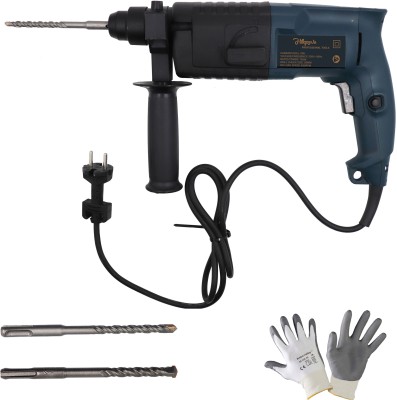 Hillgrove HGCM1000M3 All Purpose 20mm Hammer Impact Drill Machine Forward/Reverse Rotation with Safety Gloves and 3 Bits for Making Holes in Metal/Wood/Concrete HGCM1003 Hammer Drill(20 mm Chuck Size, 750 W)