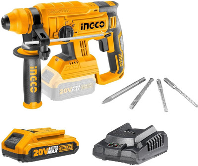 INGCO 20V Lithium-Ion 1350rpm 4700/min 2J With 4.0Ah battery and charger Rotary Hammer Drill(22 mm Chuck Size, 680 W)