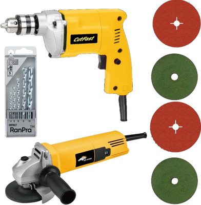 RanPra COMBO OF NEW ANGLE GRINDER FOR MULTIPE USE WITH 10MM DRILL MACHINE COMBO OF NEW ANGLE GRINDER FOR MULTIPE USE WITH 10MM DRILL MACHINE Hammer Drill(10 mm Chuck Size, 650 W) RanPra COMBO OF NEW ANGLE GRINDER FOR MULTIPE USE WITH 10MM DRILL MACHINE COMBO OF NEW ANGLE GRINDER FOR MULTIPE USE WITH 10MM DRILL MACHINE Hammer Drill(10 mm Chuck Size, 650 W)