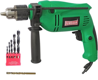 DUMDAAR 700W 13mm Reversible Electric Impact drill machine with variable speed trigger 5pc wood & 1pc Masonry drill bit set (Pack of 3) Hammer Drill(13 mm Chuck Size, 700 W)