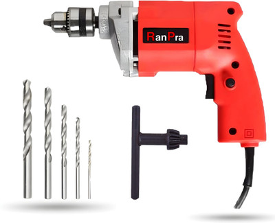 RanPra 10 MM DRILL 3 MONTH WARRANTY 10 MM DRILL WITH BIT SET Pistol Grip Drill Hammer Drill(10 mm Chuck Size, 500 W)