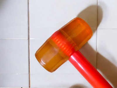 ARQEST Tile Rubber Hammer with Rubber round Head comfortable Tile Hammer AT-S1 Mallet(0.4 kg)