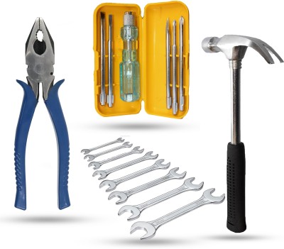 Hillgrove HGCM502M1 Claw Hammer with 5in1 Screwdriver Kit,Plier,Double Open End Wrench Set HGCM502M1 Claw Hammer with 5in1 Screwdriver Kit,Plier,Double Open End Wrench Set Curved Claw Hammer(1.5 kg)