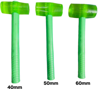 SMARTSUPER Rubber hammer with plastic handle set of 3 pcs ( 40mm , 50mm, 60mm ) Rubber hammer with plastic handle set of 3 pcs Mallet(0.6 kg)