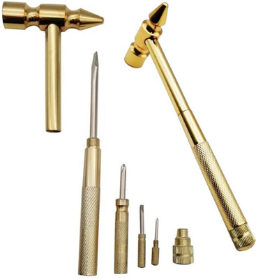 KUNYA Multi Functional 5 in 1 Small Metal Hammer Portable Screwdriver Tool Combination Screwdriver Set(Pack of 5)