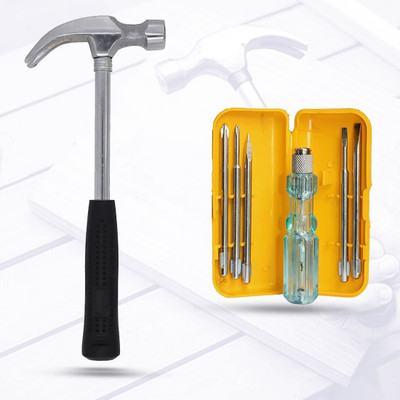 Autofledge High Quality Durable Claw Hammer with 5in1 Combination Screwdriver Curved Claw Hammer(0.67 kg)
