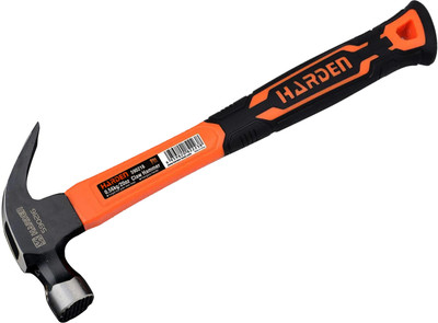 Harden 700 Grams Professional Carbon Steel Claw Hammer with Fiberglass Handle HAMMER Curved Claw Hammer(0.7 kg)