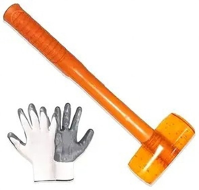 CHAHAR POWER TOOLS Rubber Mallet Hammer with Rubber comfortable Tile hammer with gloves Mallet(0.4 kg)