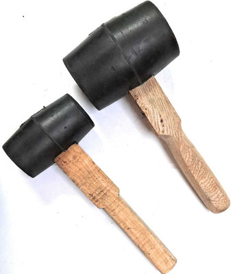 Lovely Combo of Rubber Hammer/Mallet with wooden handle 3 inch and 1.75 inch . Mallet(1.6 kg)
