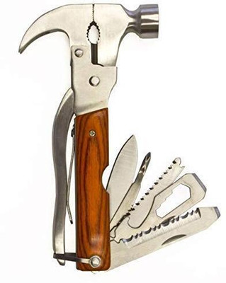 DIGSMORDEN Portable 10 in 1 Multi Utility Hammer Knif Bottle Opener Nut Car Safety Tool Kit Speciality Hammer(1 kg)