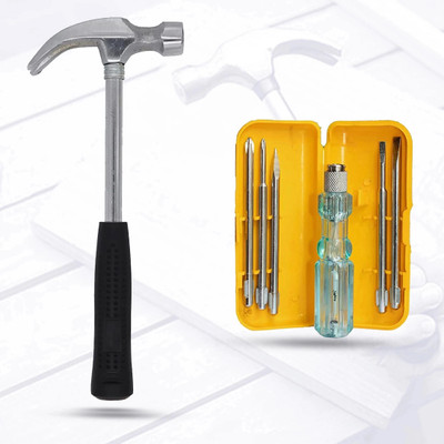 Hillgrove HGCM193M1 High Quality Durable with 5in1 Combination Screwdriver Curved Claw Hammer(0.66 kg)