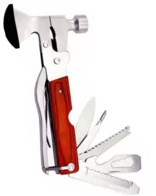 MVS MVS0124 Multifunction Stainless Steel Hammer AXE Hand Held Tool Straight Claw Hammer(0.3 kg)