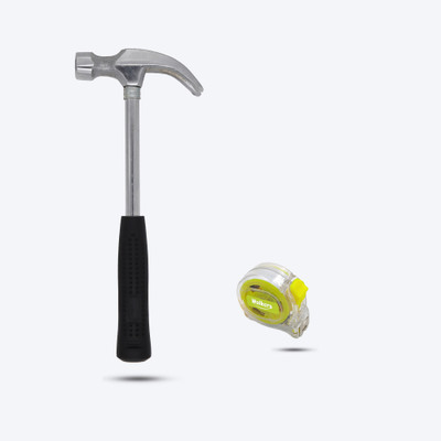 Walkers WKCB161M1 10.5 inch Rubber Handle Claw Hammer with 5 Meter Mesauring Tape WKCB161M1 10.5 inch Rubber Handle Claw Hammer with 5 Meter Mesauring Tape Curved Claw Hammer(0.5 kg)