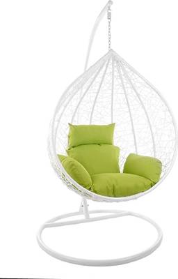 Furniture kart Swing Chair with Stand White Green Steel Large