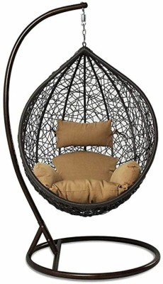 SKP Single Seater Swing Chair with Stand Indoor Outdoor Home Improvement & Cushions Iron Hammock(Black, Pack of 4, DIY(Do-It-Yourself))
