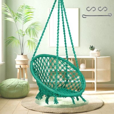 Patiofy Swing for Adults Wooden Swing Jhula Cotton Large Swing(Green, DIY(Do-It-Yourself))