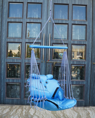 Patiofy Blue Teddy Baby Hammock Hanging Swing/ Swing for Baby & Kids/ Jhula for Baby Cotton Small Swing(Blue, DIY(Do-It-Yourself))