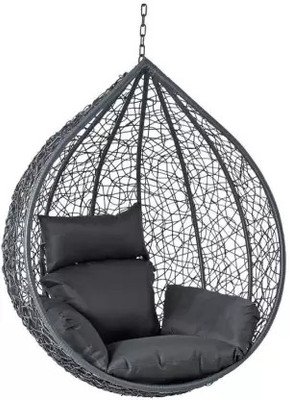 Jhula King Luxury Hammock Swing Hanging Swing Chair Swing for Adults Balcony Swing Steel Large Swing(Grey, Pack of 3, Pre-assembled)