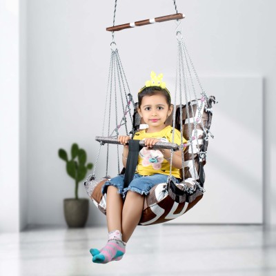 Yaksok ZONES Big Size Baby Swing Folding & Washable 1- 5 Years With Safety Belt indoor-Outdor Cotton Hammock(Brown, DIY(Do-It-Yourself))