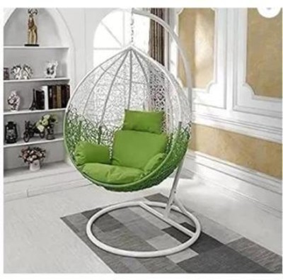 AIG Swing Chair With Stand & Free Cushion For Outdoor/Indoor Furniture(Free Cushion) Iron Small Swing(Green, White, DIY(Do-It-Yourself))