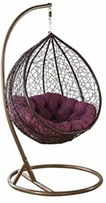 AIG 1 Seater Swing Chair Hammock Swing Chair with Stand With Big Jhula for Indoor Iron Hammock(Purple, DIY(Do-It-Yourself))