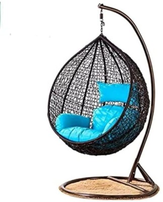 AIG Swing Chair With Stand & Free Cushion For Outdoor/Indoor Furniture(Free Cushion) Iron Hammock(Black, Blue, DIY(Do-It-Yourself))