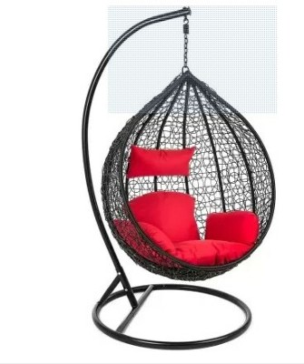 SKP Single Seater Swing Chair & Stand & Cushion & Hook Outdoor Indoor|Balcony|Garden Steel Hammock(Black, Pack of 4, DIY(Do-It-Yourself))