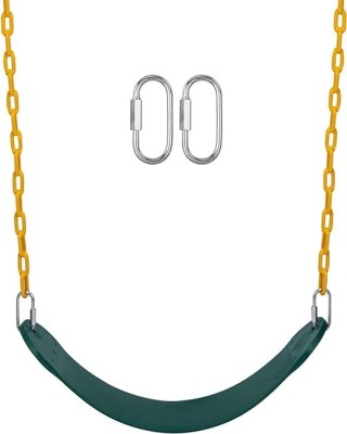 Reznor Flexible Swing Seat Set for Kids & Adults (1.5 Meter Chian+1 Swing Seat+4 hooks) Stainless Steel, Plastic Large Swing(Green, Yellow, DIY(Do-It-Yourself))