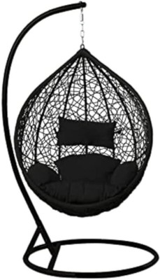 AIG Swing Chair With Stand & Free Cushion For Outdoor/Indoor Furniture(Free Cushion) Iron Hammock(Black, White, DIY(Do-It-Yourself))