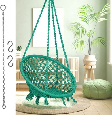 Patiofy Round Swing/ Wooden Swing/ Swings for Home Indoor Adults/ Outdoor Swing Chair Cotton Large Swing(Green, DIY(Do-It-Yourself))