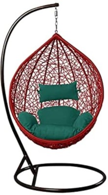 AIG Swing Chair With Stand & Free Cushion For Outdoor/Indoor Furniture(Free Cushion) Iron Small Swing(Green, Red, DIY(Do-It-Yourself))