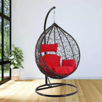 Furniture kart Hammock Swing with Stand Black &amp; Red Steel Large Swing  (Black, Red, Pack of 4, DIY(Do-It-Yourself))