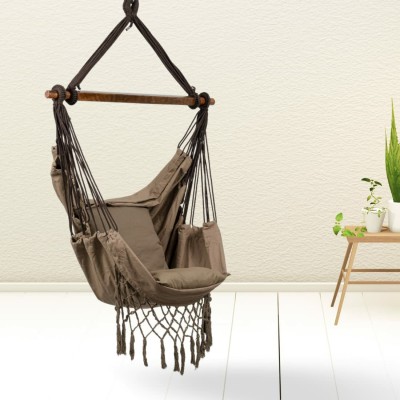 Swingzy Swingzy Hanging Cotton Cloth Swing Chair/Swing for Adults Cotton Hammock(Brown, Pre-assembled)