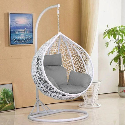 Furniture kart Hammock Swing Chair with Stand Swing For Adults Swing With Stand White with Grey Steel Large Swing(White, Grey, Pack of 4, DIY(Do-It-Yourself))