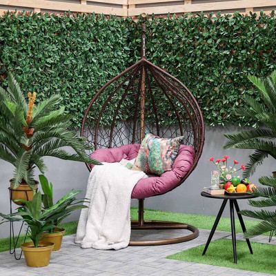Trade Craft Single Seater Swing Chair with Stand and Cushion for Balcony Garden Living Room Iron Hammock(Pink, Pack of 3, DIY(Do-It-Yourself))