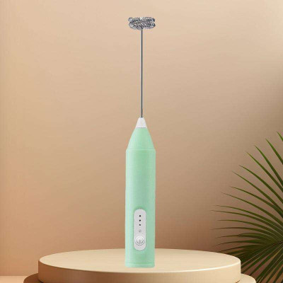 HEZKRT 50 W Green Hand Blender(-Milk Frother Handheld USB, Rechargeable Electric Coffee Beater, egg beater)