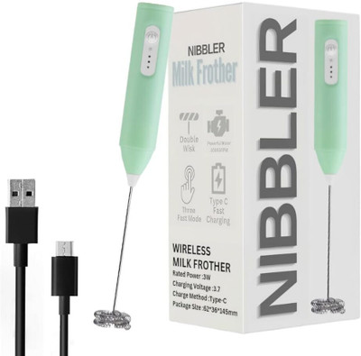 COLLAPSIBLE 50 W Turquoise Hand Blender(Milk Frother Handheld USB, Rechargeable Electric Coffee Beater, egg beater)