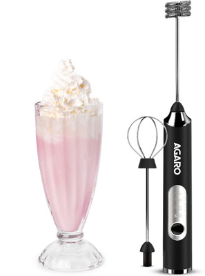 AGARO 50 W Black Electric Whisk(Royal Milk Frother, 3-Speed Electric Frother for Coffee with Whisk and Frother,)