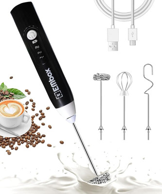 EMBox 200 W Black Hand Blender(Milk Frother_white)
