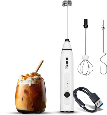 EMBox 198 W White Electric Whisk, Hand Blender, Stand Mixer(Milk Frother_White-May Series)