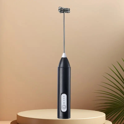 HEZKRT 50 W Black Hand Blender, Electric Whisk(Rechargeable Milk Frother for Coffee, USB-C Handheld Electric Frother)