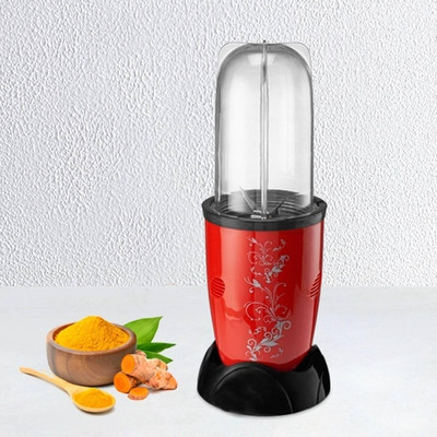 OURASI 450 W Red+Silver Hand Blender(Nutri-Blend, Mixer-Grinder, Blender, SS Blades, 2 Unbreakable Jars)