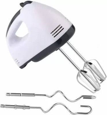 REGOLITH ENTERPRISES 260 W White Hand Blender(Electric Hand Mixer with Stainless Steel 7Speed Beaters, Dough Hooks)
