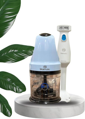 Makmatic 400 W White, Blue Chopper, Hand Blender(MAK-NOVA-HB-300-WHITE/EC-400-BLUE)