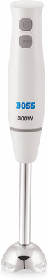 BOSS 300 W White Hand Blender(Sparkle with Stainless Steel Stem for Hot/Cold Blending)