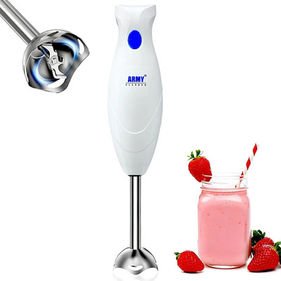 Army 225 W White Hand Blender(Orpats 225 Watt Hand Blender Powerful Stainless Steel Body Chopper)