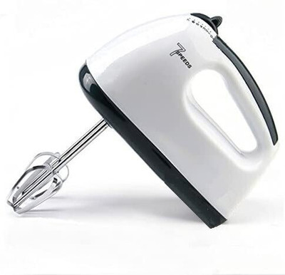 rich decor 260 W White and Black Electric Whisk, Hand Blender(7-Speed Hand Mixer with 4 Pieces Stainless Blender, Cake/Cream Mix, Egg Bitter)