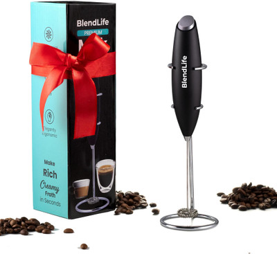 BlendLife 50 W Black Electric Whisk, Hand Blender(Powerful Handheld Milk Frother With Stand)